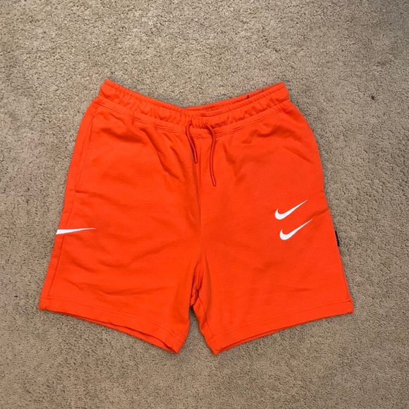 RARE Nike sweat shorts double swoosh orange medium - Picture 1 of 8